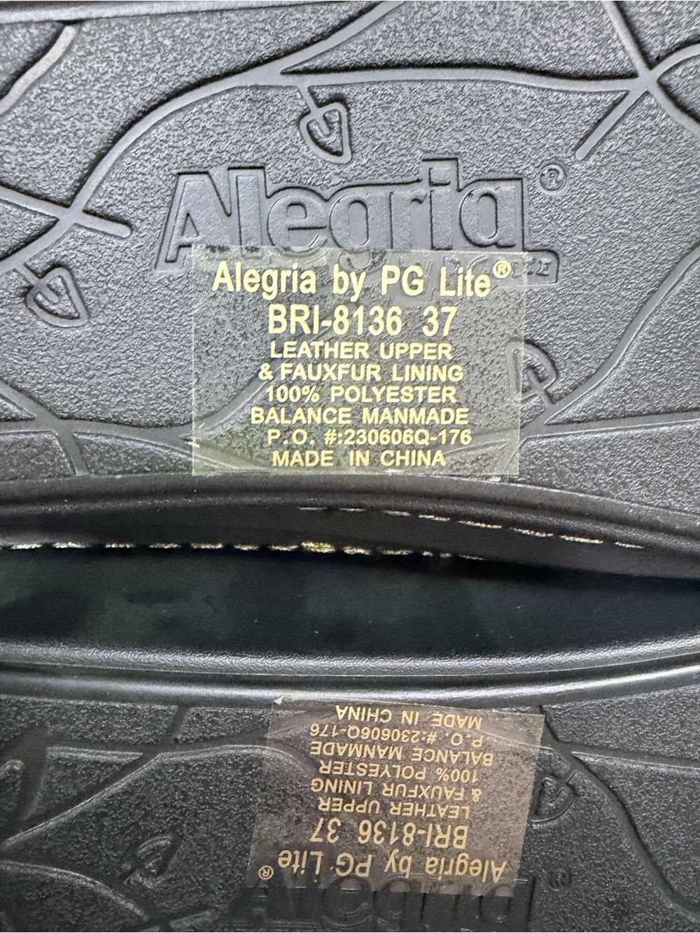 ALEGRIA Brigid Slip On Clog Golden Hour Sherpa Black Gold Size 7-7.5 - Picture 8 of 8